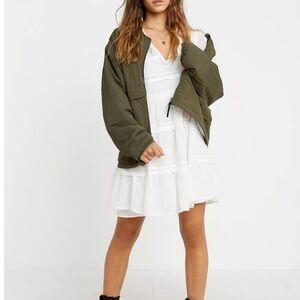 Free People Tiers Of Joy White Mini Dress - xs